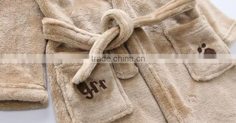 Baby kids Children Animal Hooded Plush/Coral Fleece bathrobe,Cute Animal Head Hooded Print Bathrobe