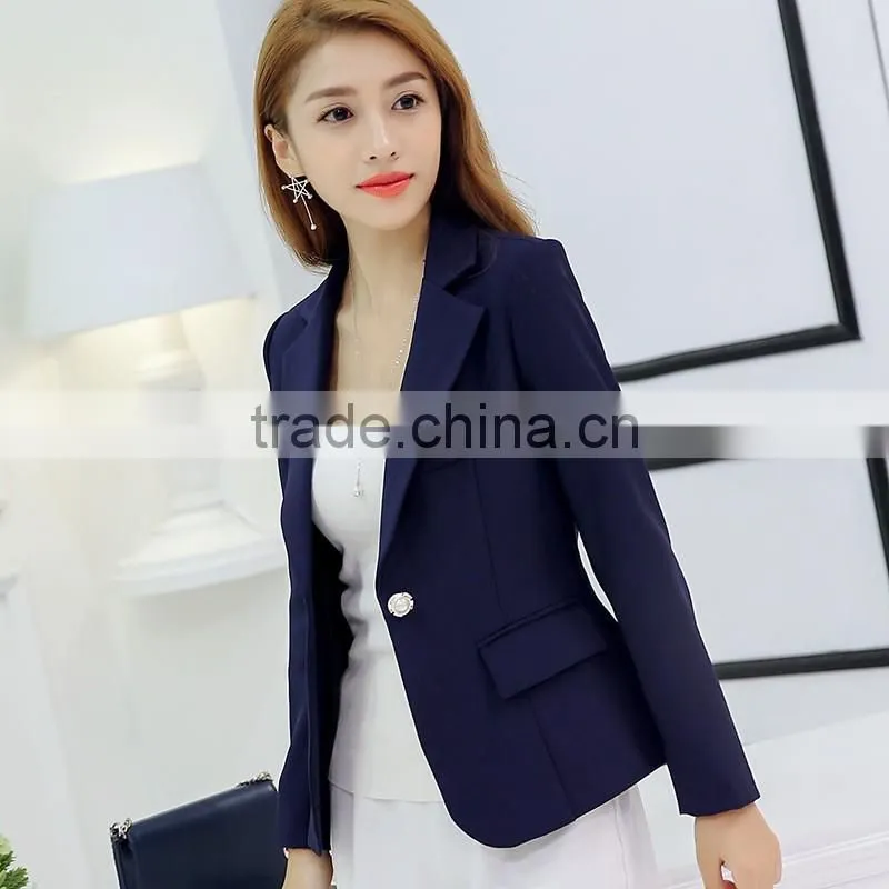 Wholesale ladies offie wear blazer women long sleeve suit jacket