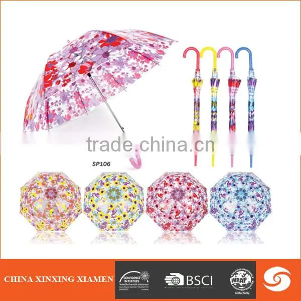 Waterproof Auto Open Paper Printing Chinese Fancy Poe Umbrella