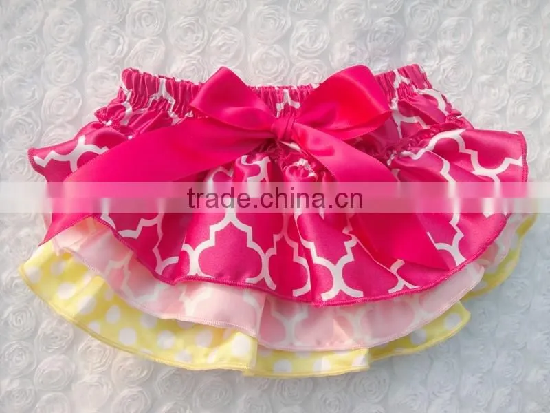 satin ruffle shorts solid color baby bloomers wholesale kids underwear