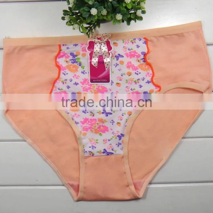 2015 New Design Hot Sale Sexy Lady Big Size Panty 100% polyester panties
