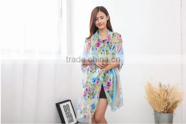 High grade many pattern and color choice 195*150cm long style for 4season silk shawl beautiful silk scarf