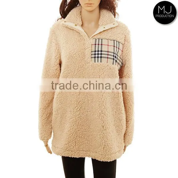 Women plus size winter fleece monogrammed pullover wholesale