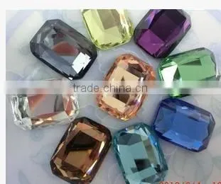 flat stones, 13*18mm octagon flat back smooth jewelry glass stones for jewelry