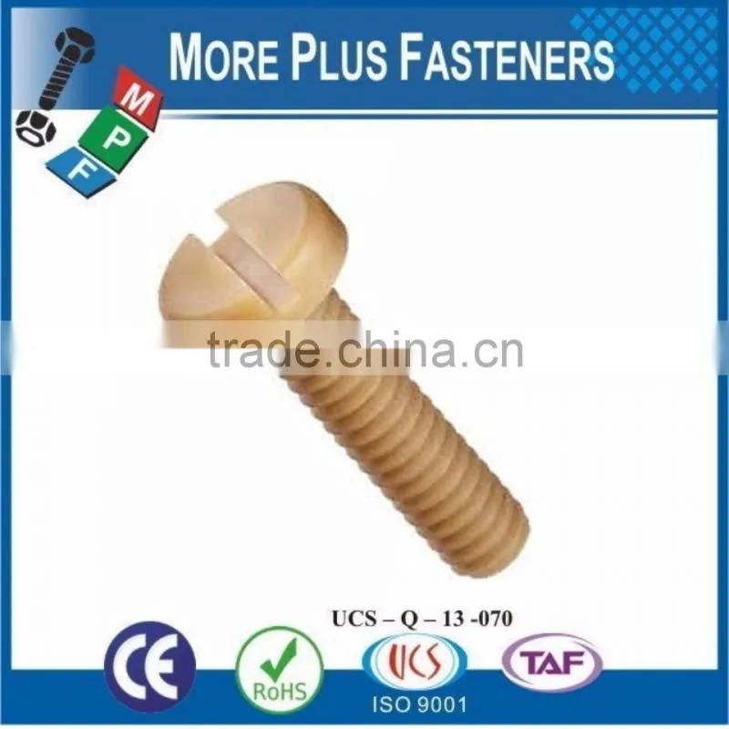 Made in Taiwan Black Nylon Pan Phil Yellow Finished Slotted White Phil Pan Head Nylon Plastic Screw