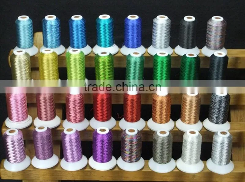 Metallic Machine Sewing Embroidery Thread Luxurious Thread Filament 500m *32 Assorted Colors , High Luster , Strong Strength