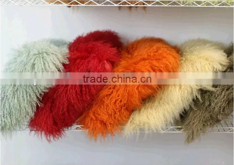 Custom-Made Dyed Color Lamb Fur Cushion/Hot sell