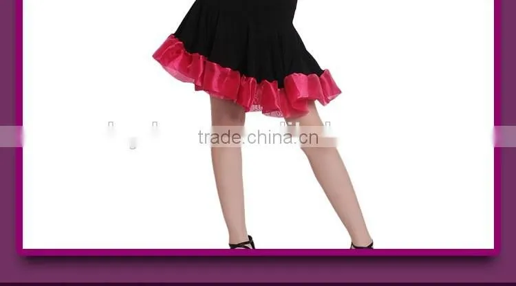 Child Kid High Neck Modern Latin Dance Dress Girls Elegant Performance Skirt Suit