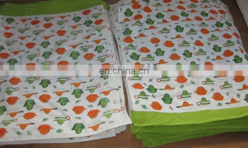 Kitchen dish towel with vintage design for kitchen decoration super absorbent 100% natural cotton kitchen towel