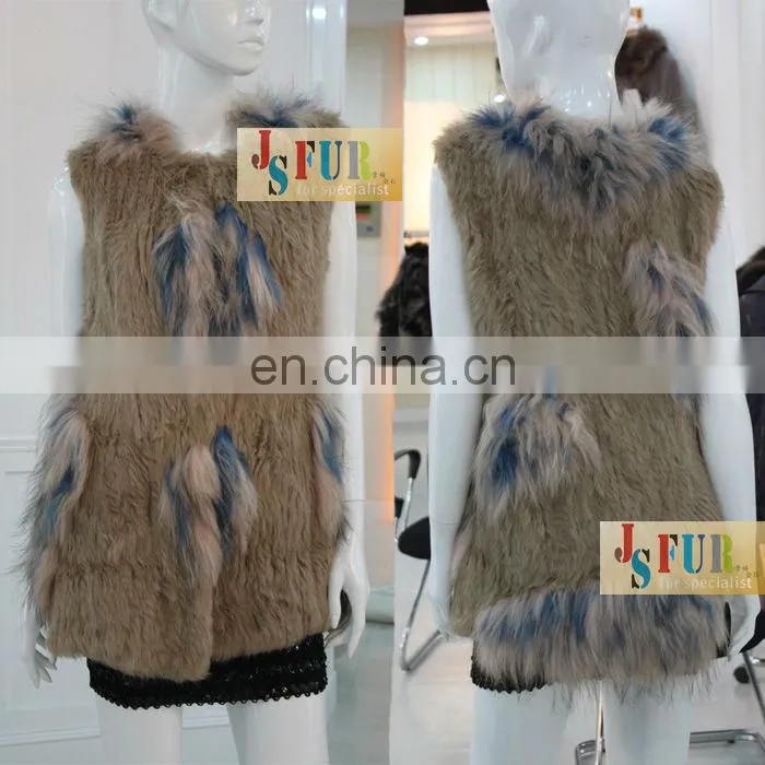 Updating rabbit fur vest lady vest