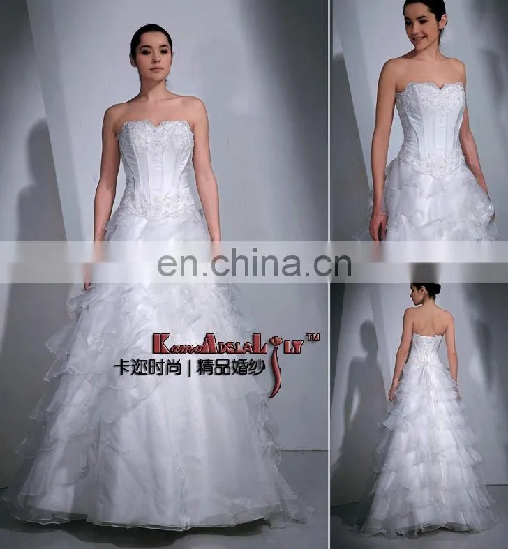 EB294A Gorgeous sweetheart Ball gown classic wedding dress multi layer wedding gown