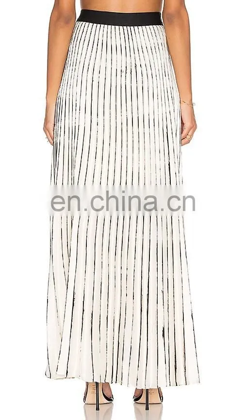 Latest design long pleated skirt models top designs