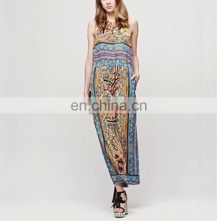 china wholesale market blouses 2016 new designs bohemian clothing custom printing one piece jumpsuit