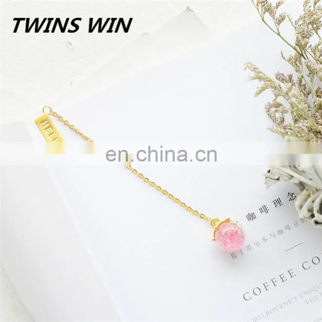 USA 2018 new arrival school cute creative stationery set for kids different shapes of Eco-friendly gold chain metal bookmarks
