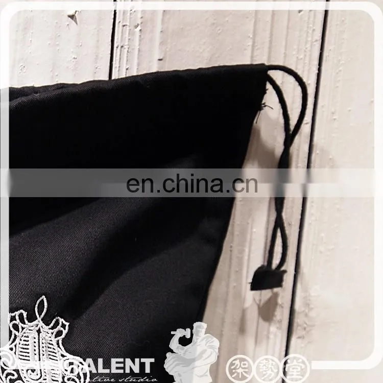 Custom embroidery logo Cloth Drawing string Bag For Promotion
