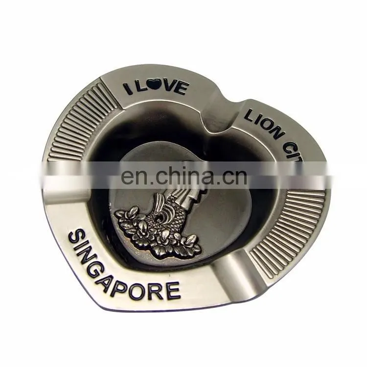 heart shape men cigar metal ashtray for smoking custom