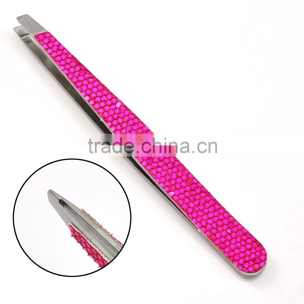 Wholesale Stainless Steel Slant Tweezer/eyeborw tweezers