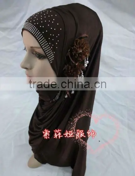 A517 new styles one piece Muslim hijab 3 FLOWER islamic hijab