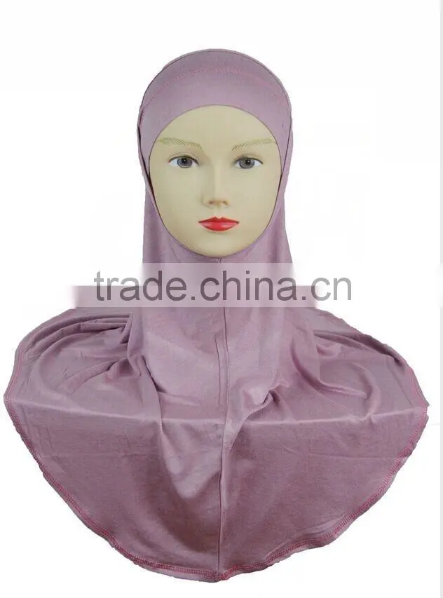 Newest high quality ISLAMIC HIJAB al amira 2pcs solid color softy mercerized cotton MUSLIM HIJAB