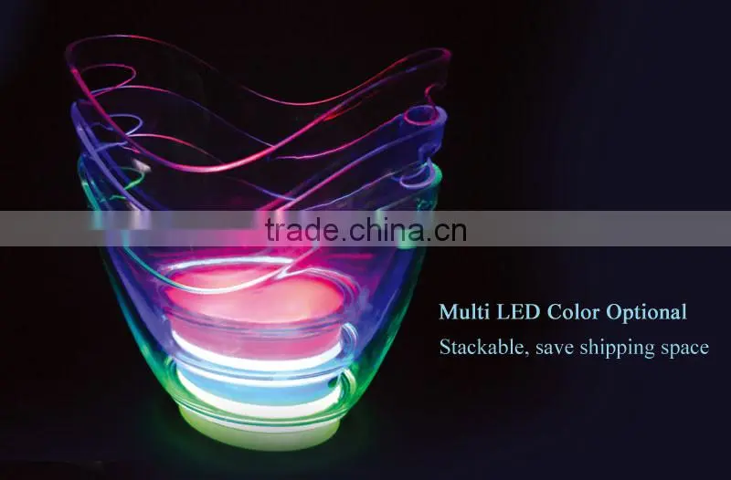 Eco-Friendly feature cheap clear acrylic led beer bucket