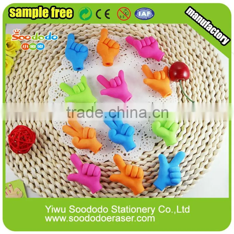 clay fancy pencil finger shaped eraser cap