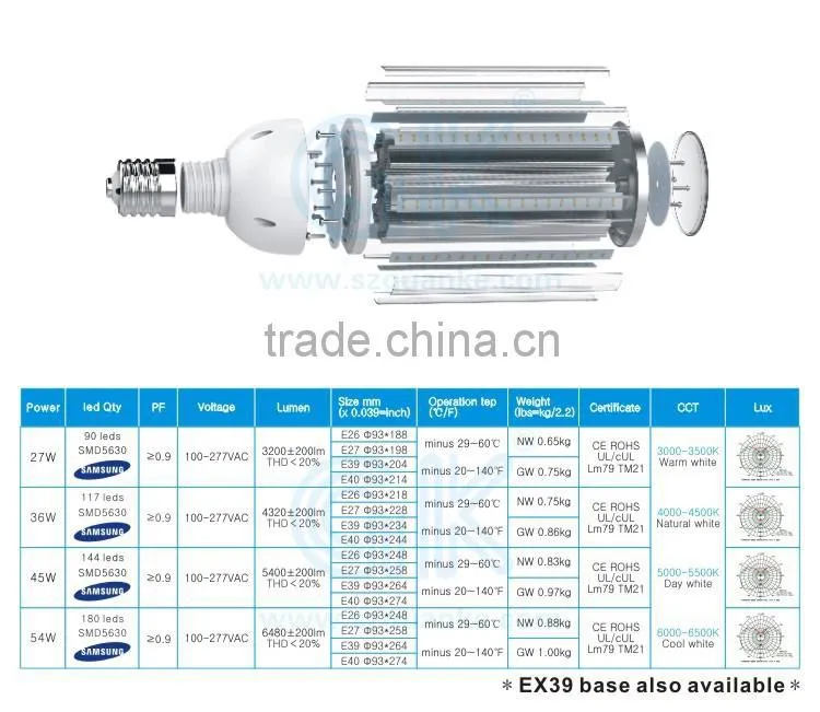 347V internal driver UL TUV led street light 240w