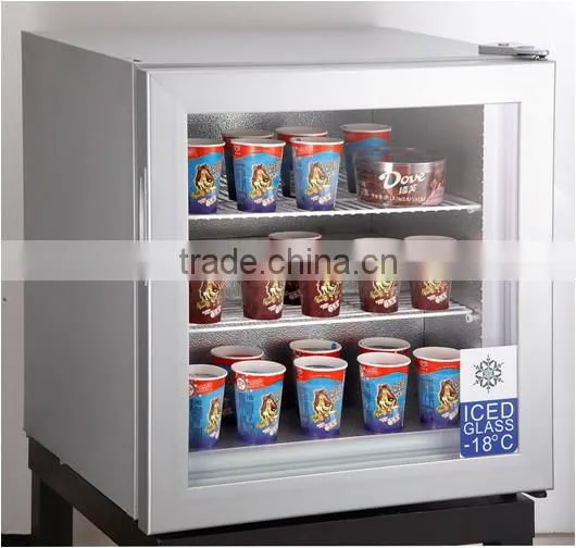 21L~105L glass door upright freezer with CE CB