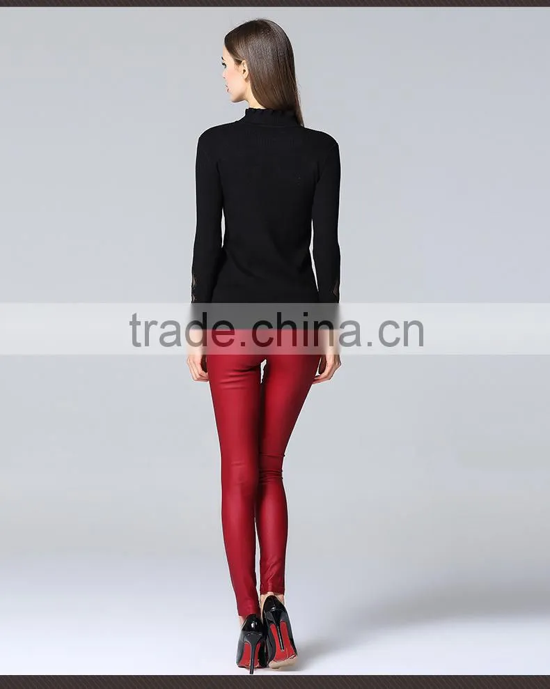 Special design see through look pullover collar sexy knitwear for Fashion leads
