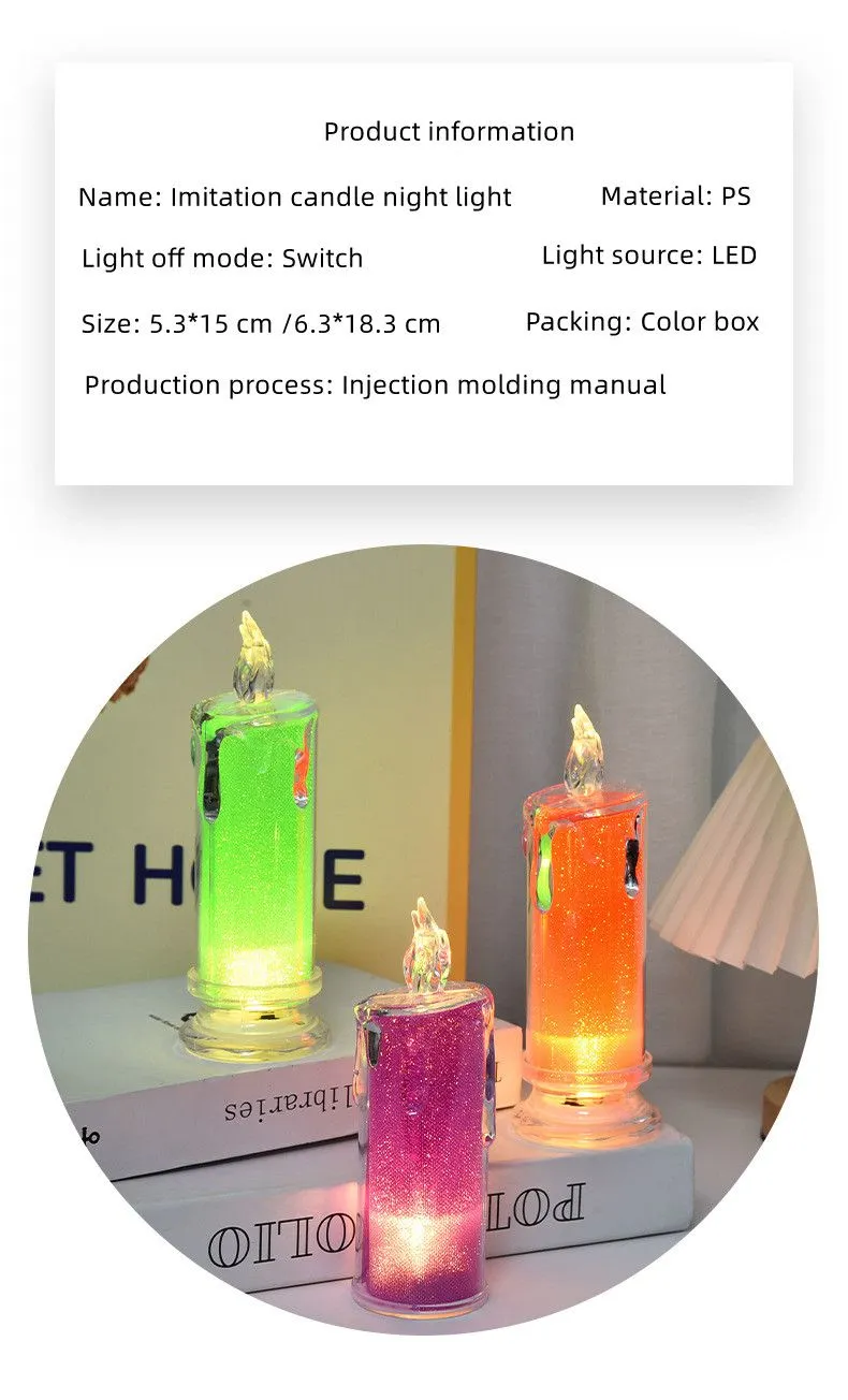 Transparent Candle Lights Twinkling Lights Bedside Restaurant Ambiance Night Lights