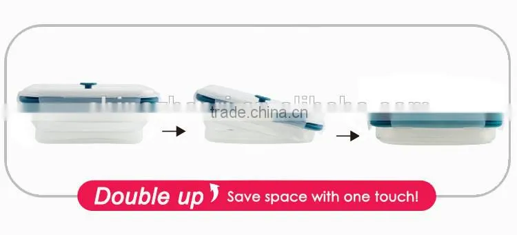 New products 2015 innovative product 1.5L/1500ml collapsible silicone food container with PP lid ,BPA Free