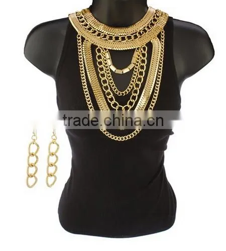 Goldtone Iced Out Assorted Head Chain Set
