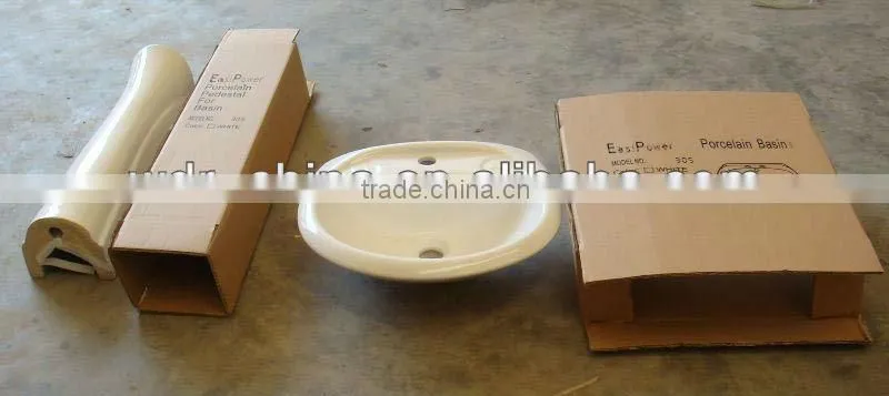 Alibaba one piece round pedestal porcelain basin price