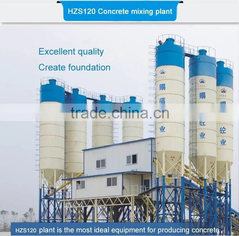 wet concrete batch plant for sale with capacity of 120m3/h