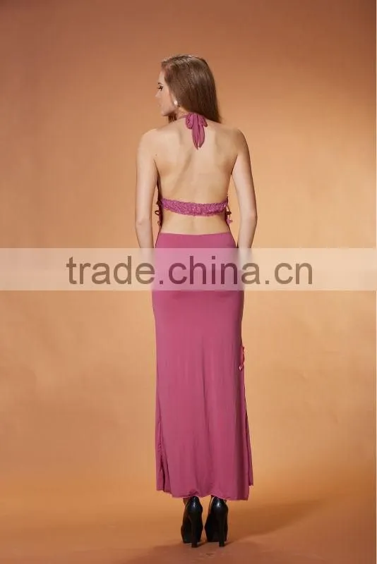 Fashionable sexy hot sales women night long fancy Halter Dress llingeries 3378