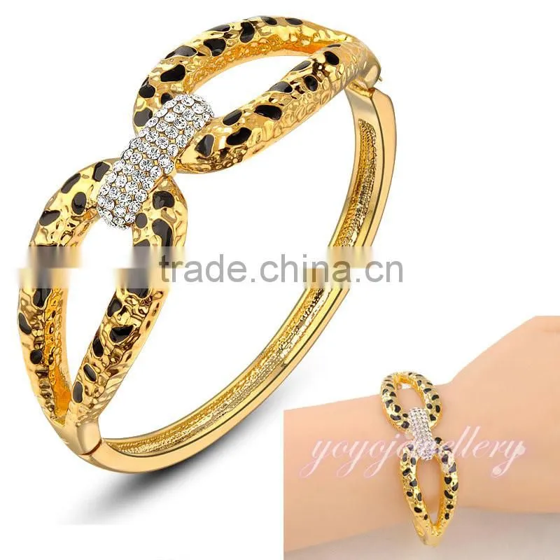 Enamel metal copper magnetic infinity bracelet