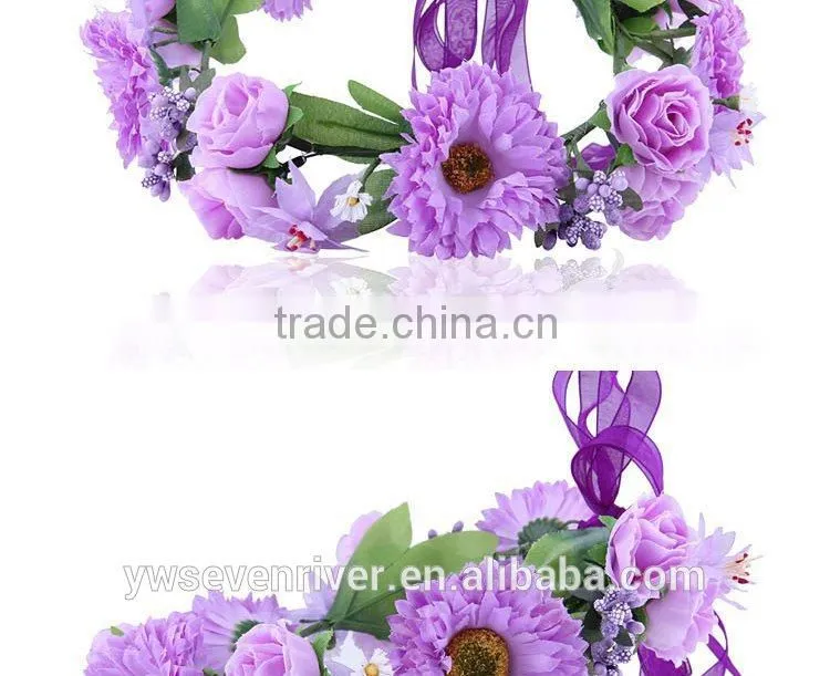 Sweet, Japan and South Korea color simulation Daisy wreath of cloth art tire headdress flower wholesale wedding photo festival o