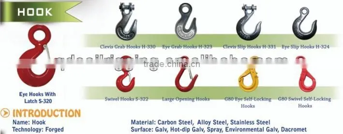 high quality chain accessories g80 drop forged alloy steel eye self locking hook