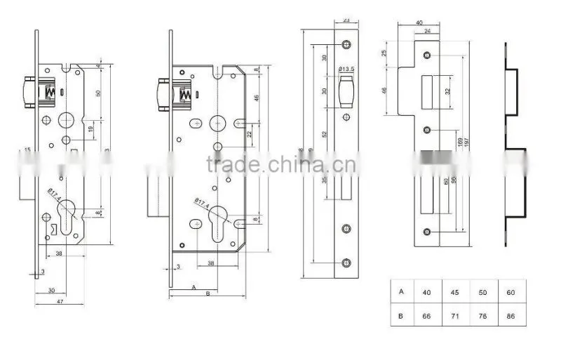 Roller Latch Bolt Deadlock Lock
