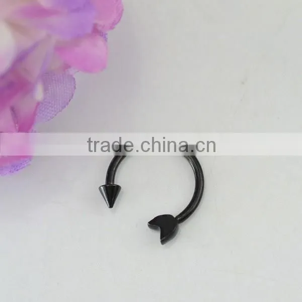 Factory Wholesale Black Circular Barbell Ring Body Piercing Nose Rings India