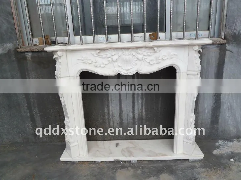 natural marble stone fireplace mantel