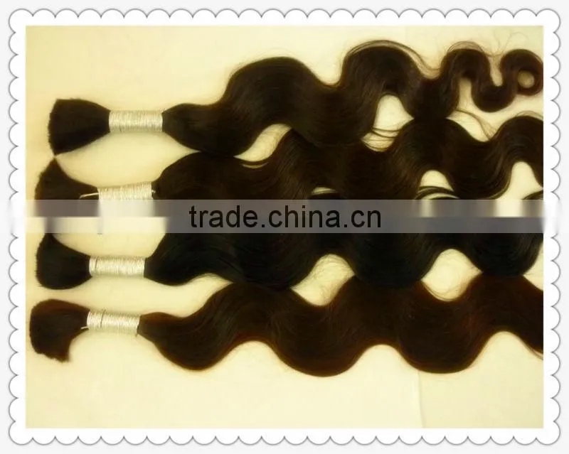 100% virgin remy indian human hair bulk hair extensin
