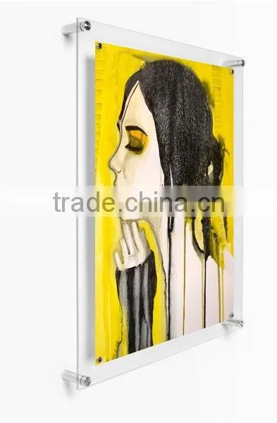 custom wall mount 21x27" acrylic poster display frame with screws
