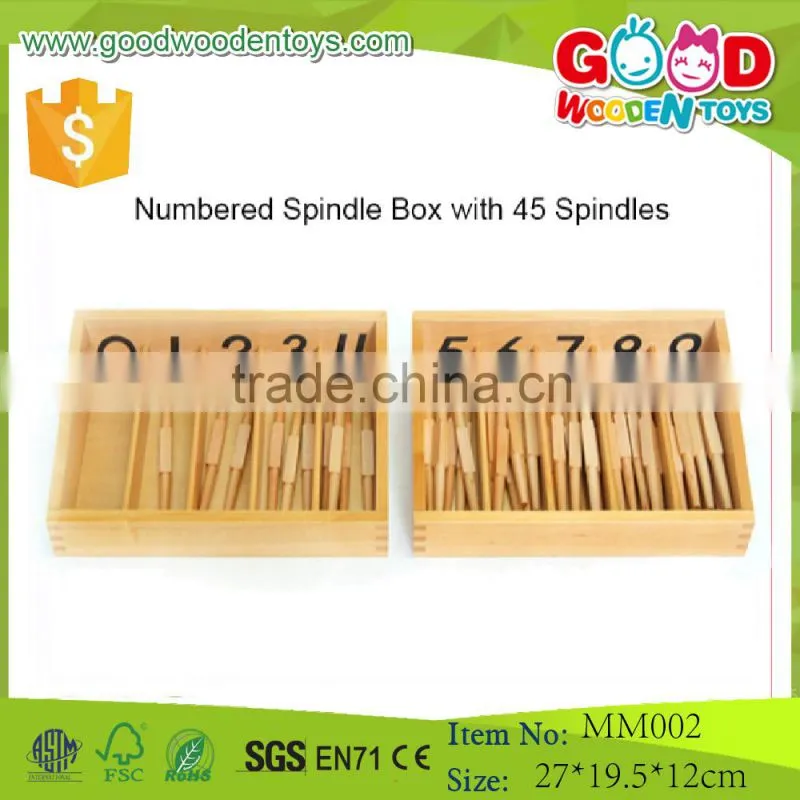 Montessori Wood Toys Numbered Spindle Box with 45 Spindles/montessori teaching Mathematics Tools/Educational Montessori Toy