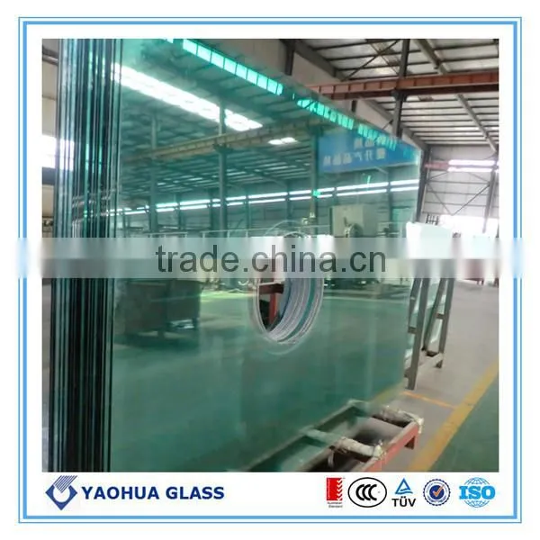 tempered glass with straight polished edges for exterior building glass walls