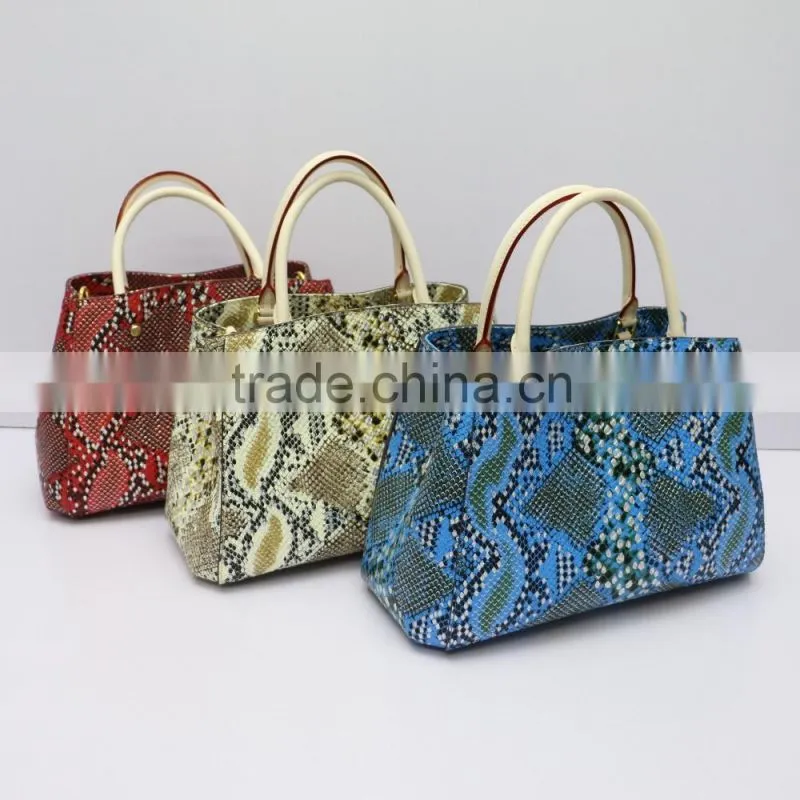 2016 New Blue Lady Snakeskin Grain Leather Handbag ,Shoulder Bags