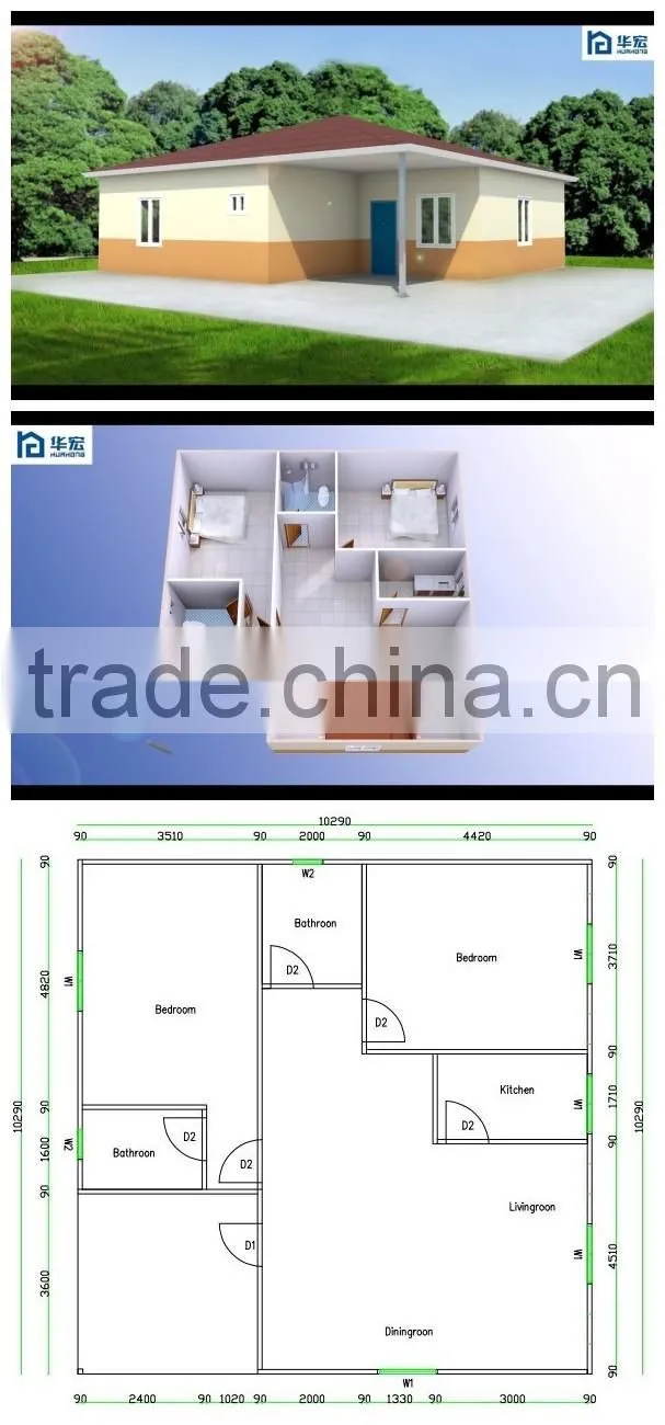 ISO Well designed low cost foam cement panel prefabricated house wood decoration