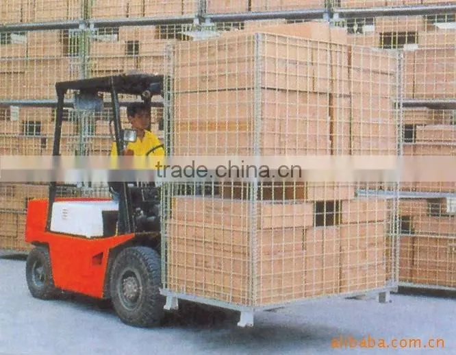 Stackable steel wire mesh storage cage