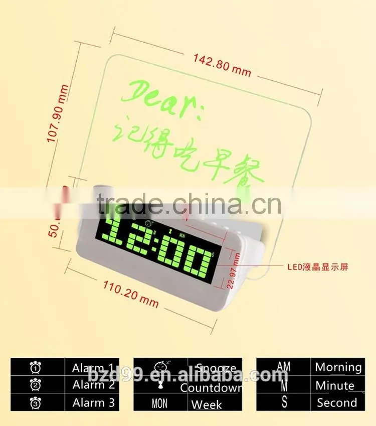 New Promotional Multi-functional USB HUB Electronic Digital Timer Transparent LCD LED Memo Board Alarm Clock