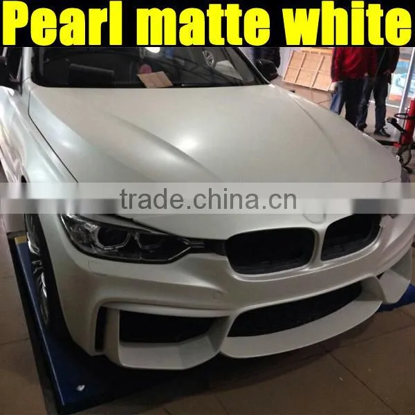 High quality pearl matte white vinyl film with air free bubbles 1.52*20m