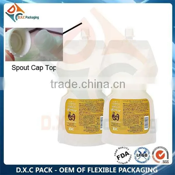Health Food Plastic Bags AFor Rice Packaging With Spout Cap Top